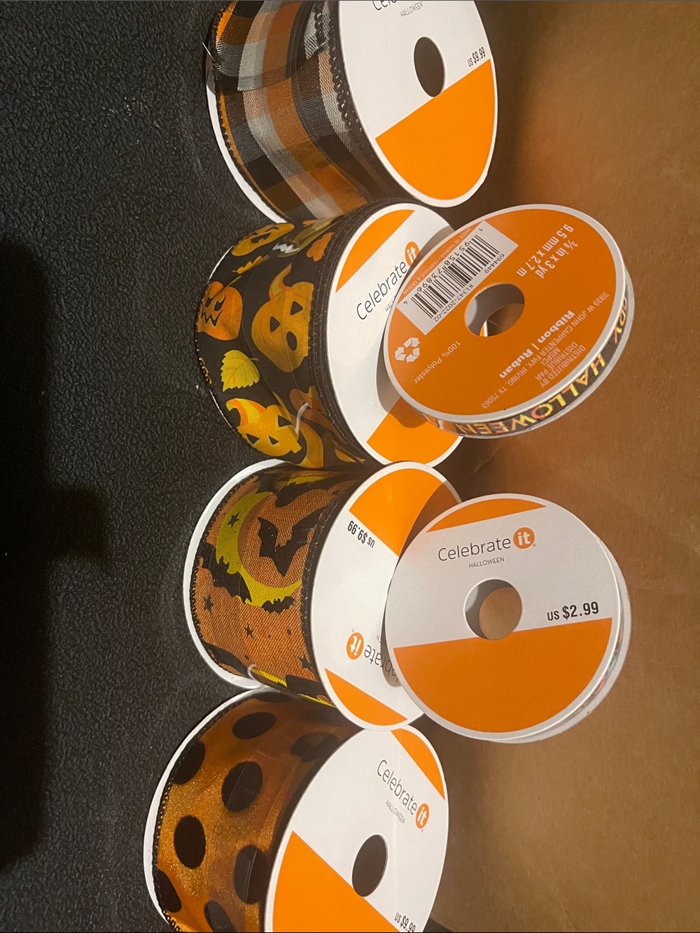 Celebrate It Orange and Black Halloween Ribbon Assortment